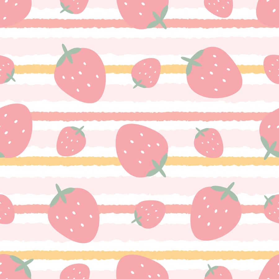 Pastel Strawberry Cute Pattern Wallpaper
