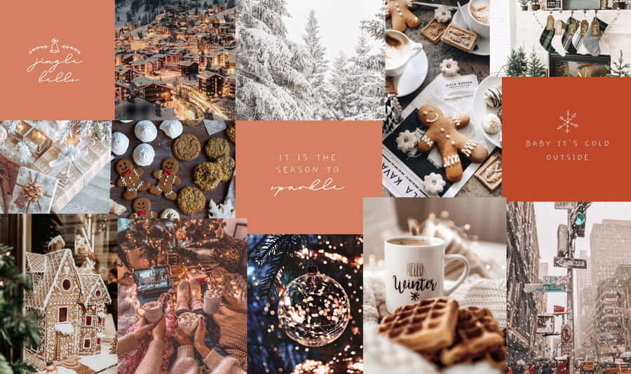 Pastel Vibes Christmas Mac Aesthetic Wallpaper