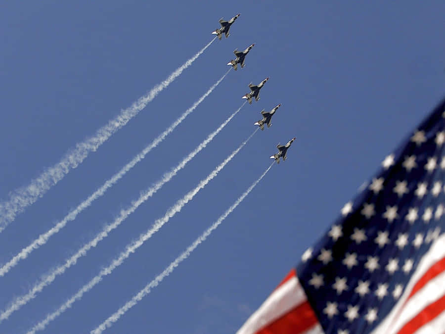 Patriotic Military Air Force Air Demonstration Squadron Wallpaper