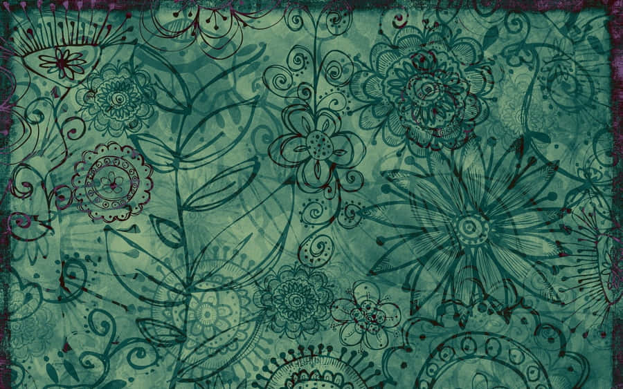Pattern Desktop Leaves Pattern Green Wallpaper