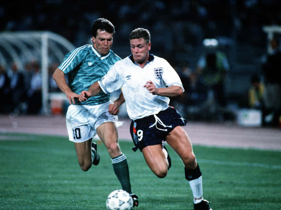 Paul Gascoigne Defending The Ball Wallpaper