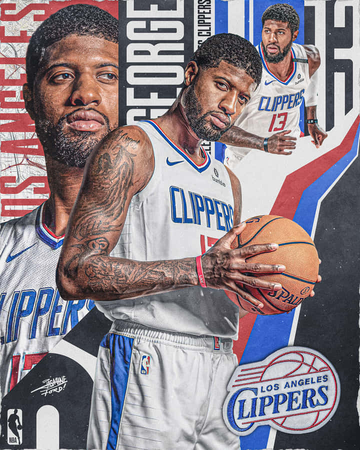 Paul George Clippers Collage Wallpaper