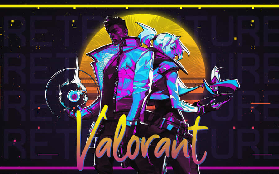 Phoenix And Jett Vaporwave Valorant Desktop Wallpaper