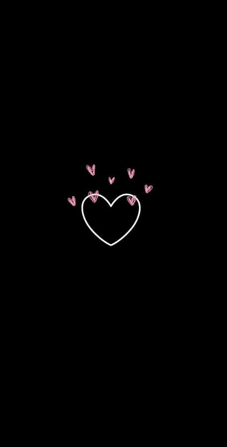Pink Black Heart Iphone Wallpaper