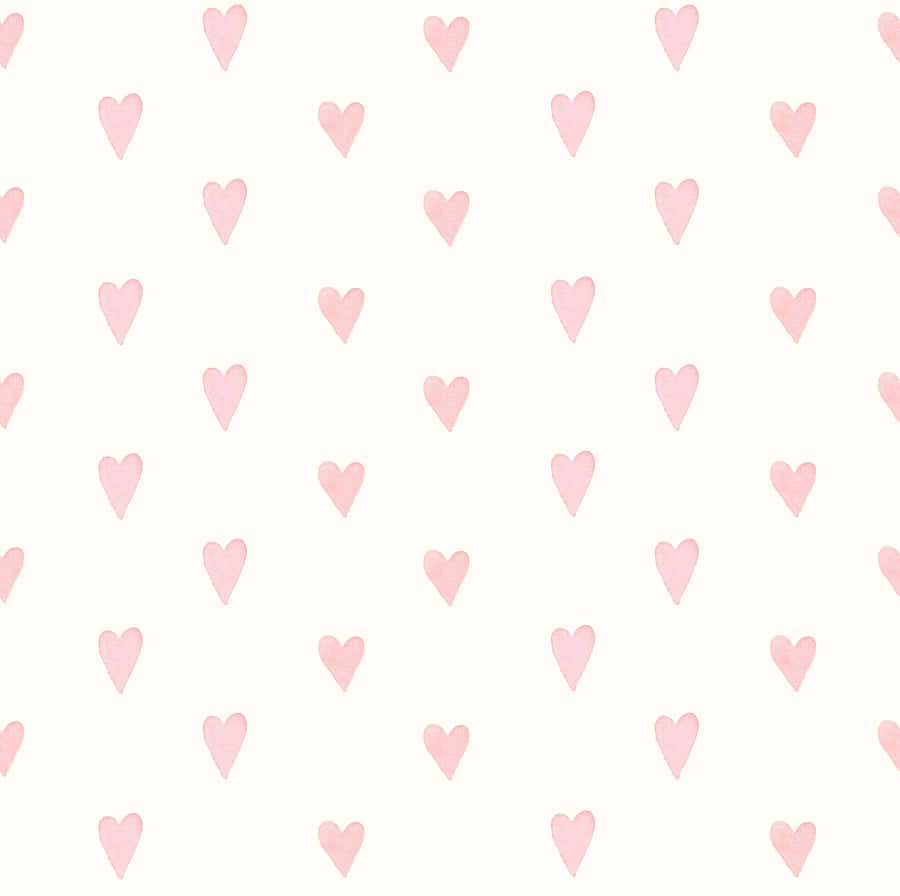 Pink Hearts On A White Background Wallpaper