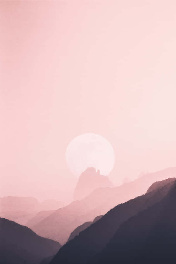 Pink Moon Illuminating The Night Sky Wallpaper