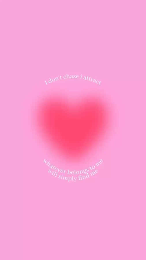 Pink Pfp Pink Heart With Quote Wallpaper