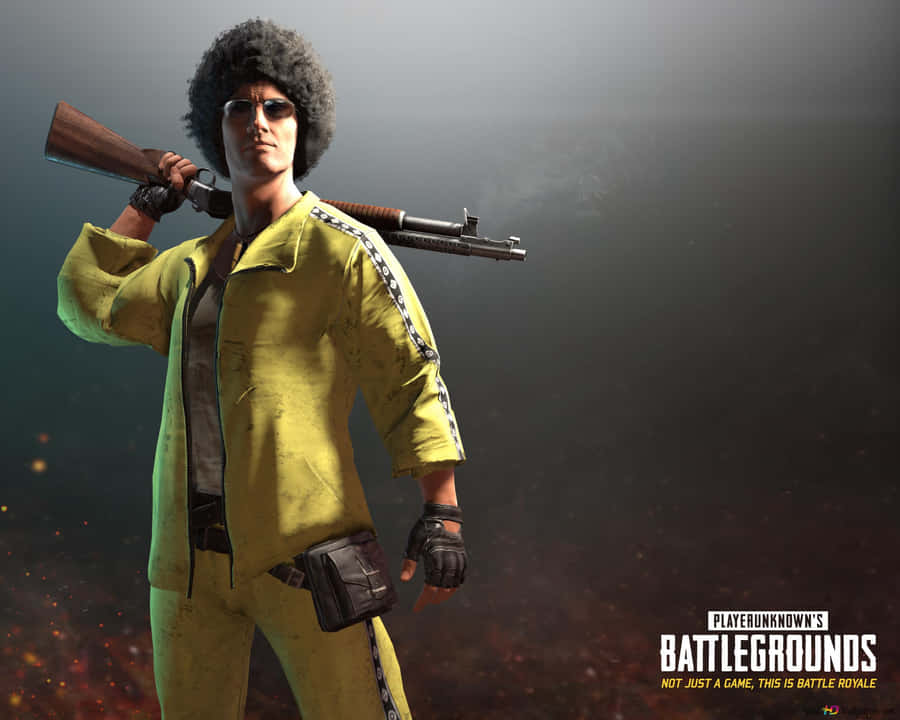 Player Unknown Battlegrounds Player Afro Gun Wallpaper