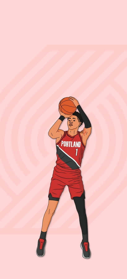 Portland Basketball Player Illustration Wallpaper