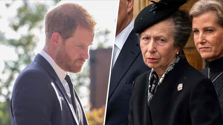 Princess Anne Conversing With Prince Harry Wallpaper