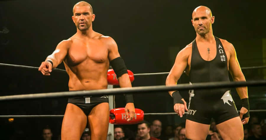 Professional Wrestlers Readyfor Match Wallpaper