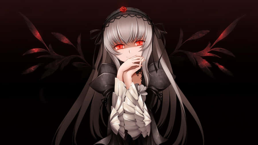 Psycho Anime Girl With An Inquisitive Look. Wallpaper