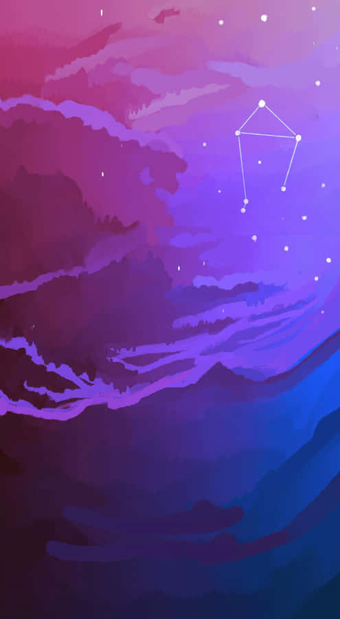 Purple Aesthetic Cute Libra Digital Artwork Wallpaper