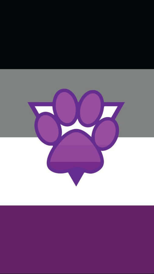 Purple Animal Paw In Asexual Flag Wallpaper