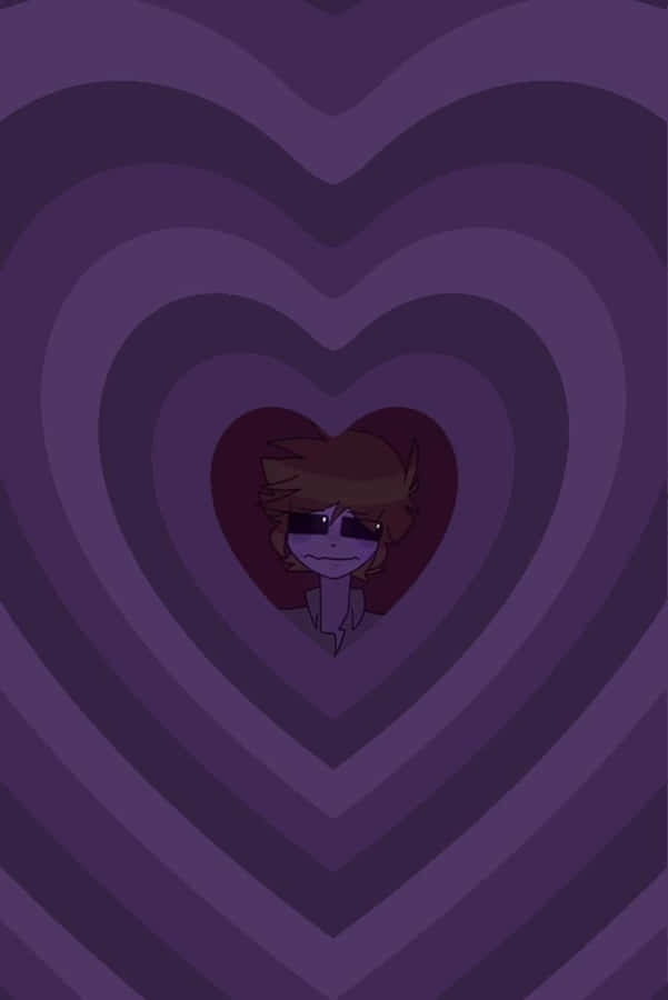 Purple Heart Embrace Illustration Wallpaper