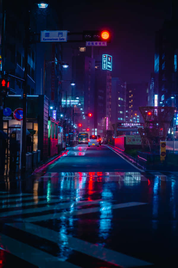 Purple Neon Aesthetic Setup Wallpaper