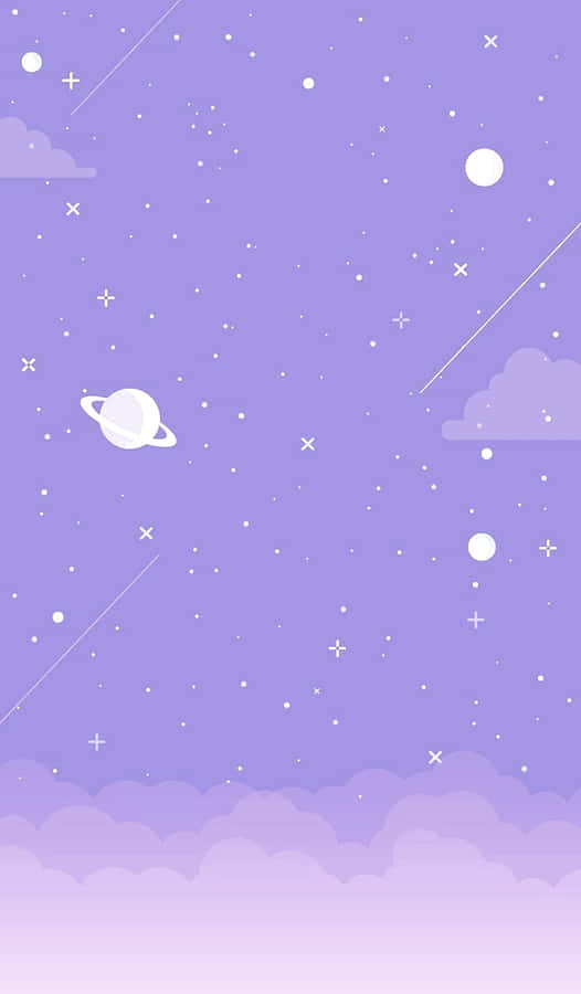 Purple Space Scene Illustration Wallpaper