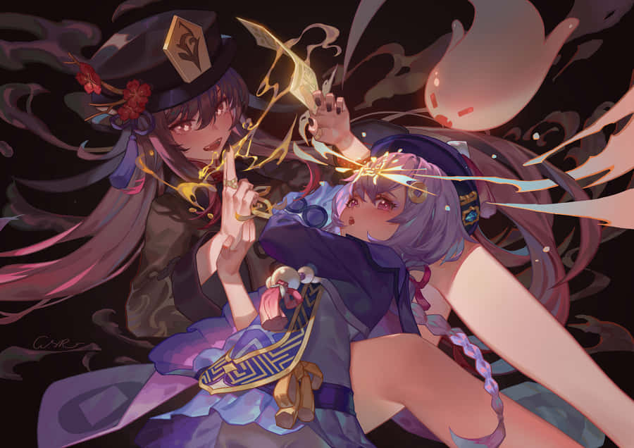 Qiqi And Hu Tao Pfp Wallpaper