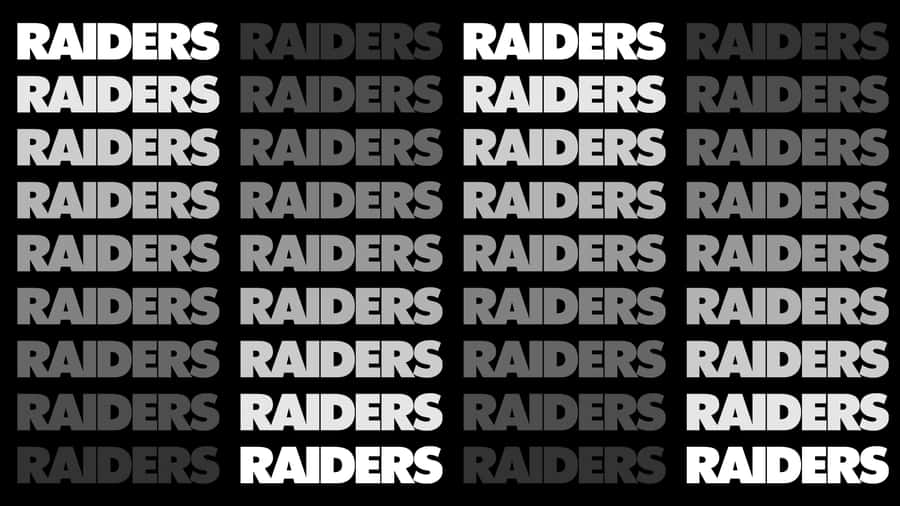 Raiders Text Pattern Blackand White Wallpaper