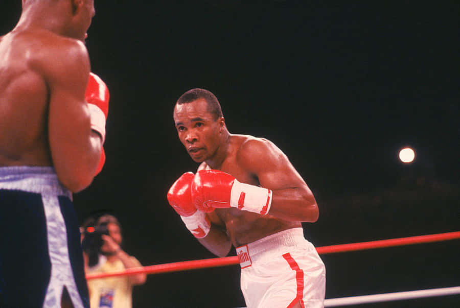 Ray Leonard Boxing Beneath Light Wallpaper