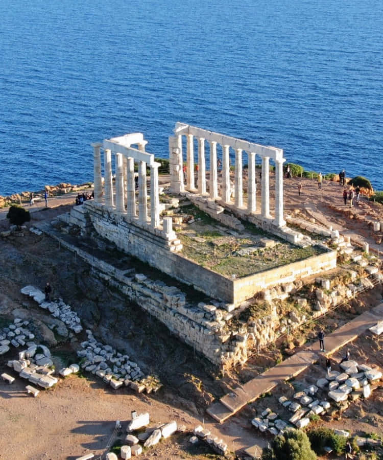 Rectangular Temple Of Poseidon Wallpaper