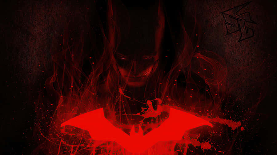 Red Batman Logo Against A White Background. Wallpaper