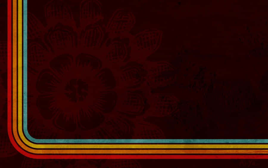Red, Orange, Yellow, Blue Border 70s Aesthetic Desktop Wallpaper