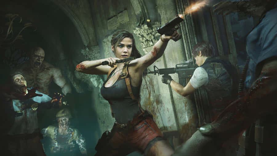 Resident Evil 2: Claire Redfield Ready For Battle. Wallpaper