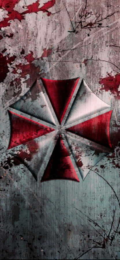 Resident Evil Iphone Silver And Red Logo Wallpaper