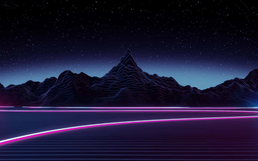Retro 80s Aesthetic Mountains Wallpaper