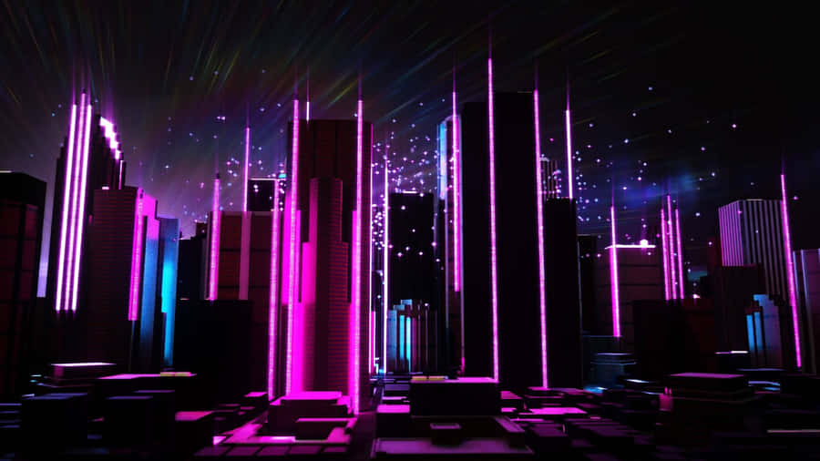 Revel In The Sleek, Vibrant Energy Of Neon City. Wallpaper
