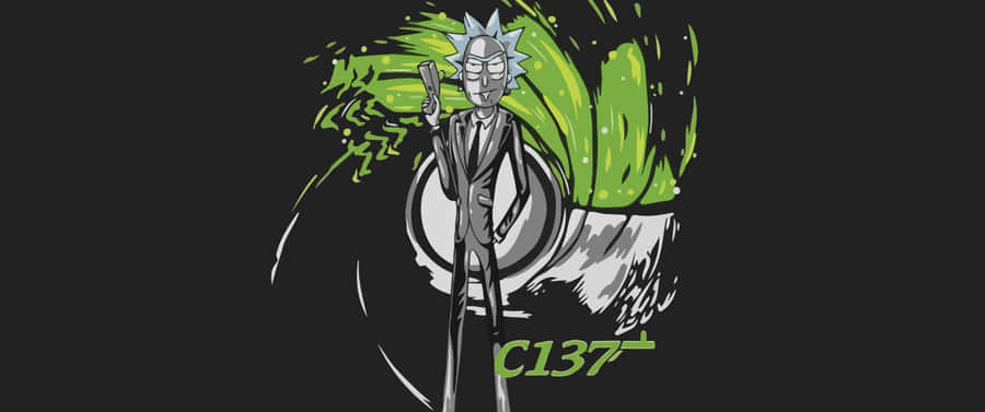 Rick Sanchez Portal Gun Explosion Artwork Wallpaper