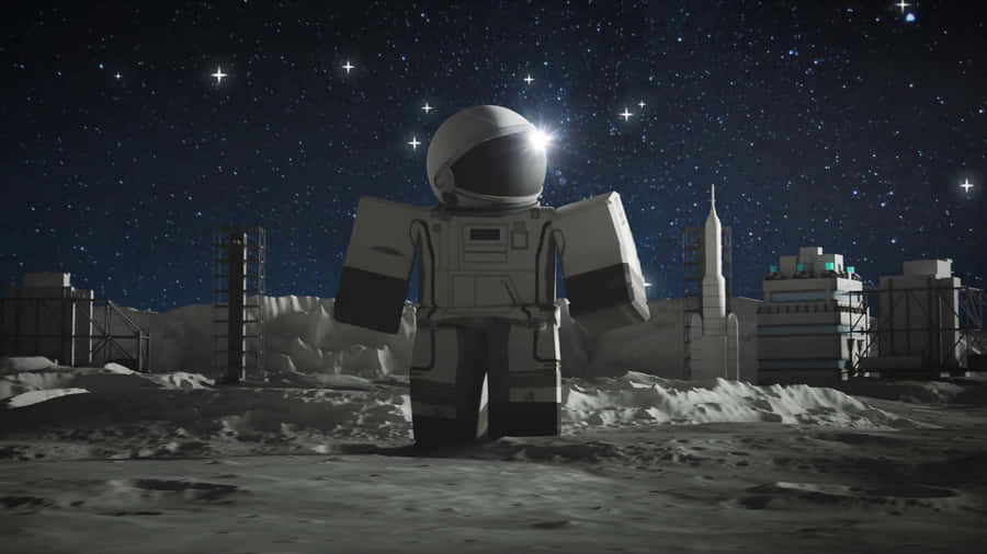 Roblox Astronauton Moon Base Wallpaper