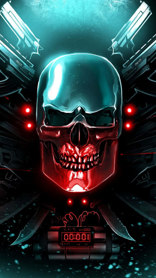 Robot Skull And Crossbones Wallpaper