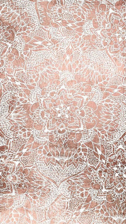 Rose Gold Color Flower Art Piece Wallpaper