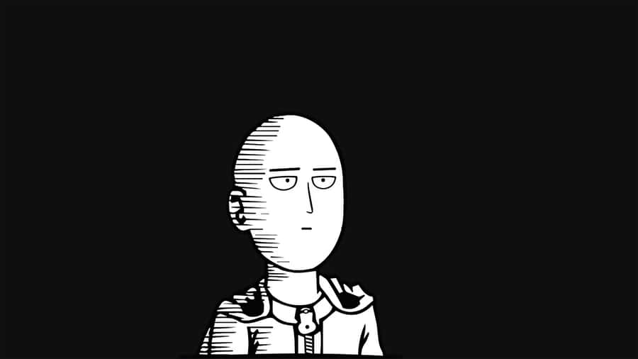 Saitama In Black And White Anime Pfp Wallpaper