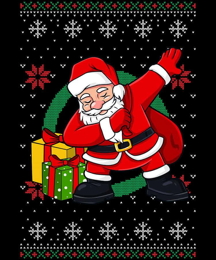 Santa Claus Dabbing Christmas Sweater Wallpaper