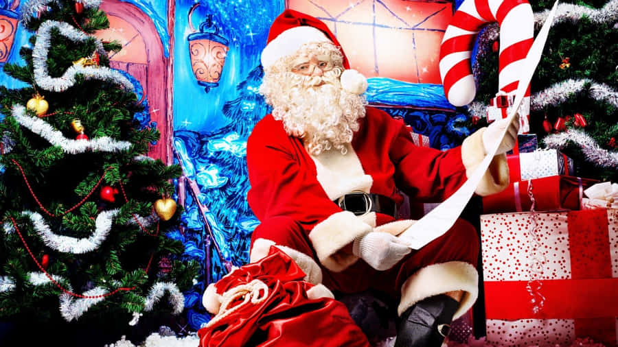 Santa Getting Ready For Christmas - Hd Image Wallpaper