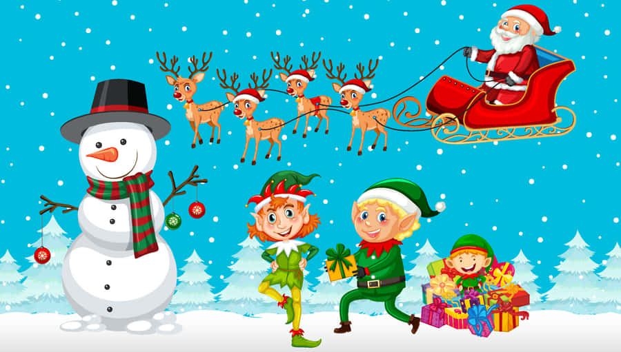 Santa's Elves At Work In His Workshop Wallpaper