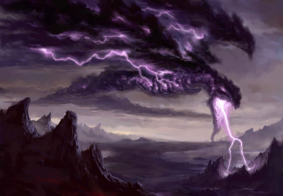 Scary Dragon With Thunder Wallpaper