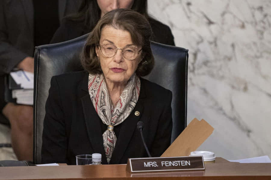 Senator Dianne Feinstein Delivering A Speech Wallpaper