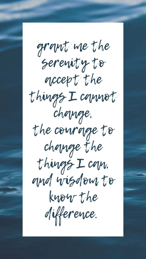 Serenity Prayer In Stylized Cursive Font Wallpaper