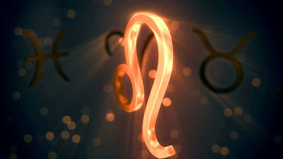 Shimmering Gold Leo Zodiac Sparkles Wallpaper