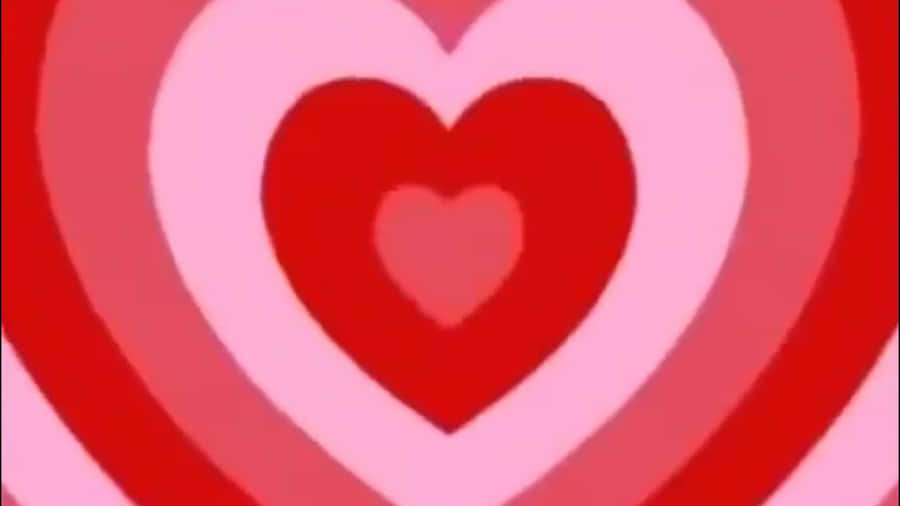 Show Your Love For The Powerpuff Girls With This Romantic Heart Background. Wallpaper
