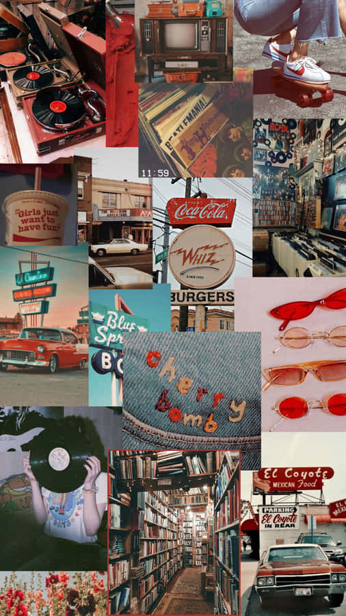 Showcasing Her Unique Style, This Vintage Girl Radiates A Soft Aesthetic. Wallpaper