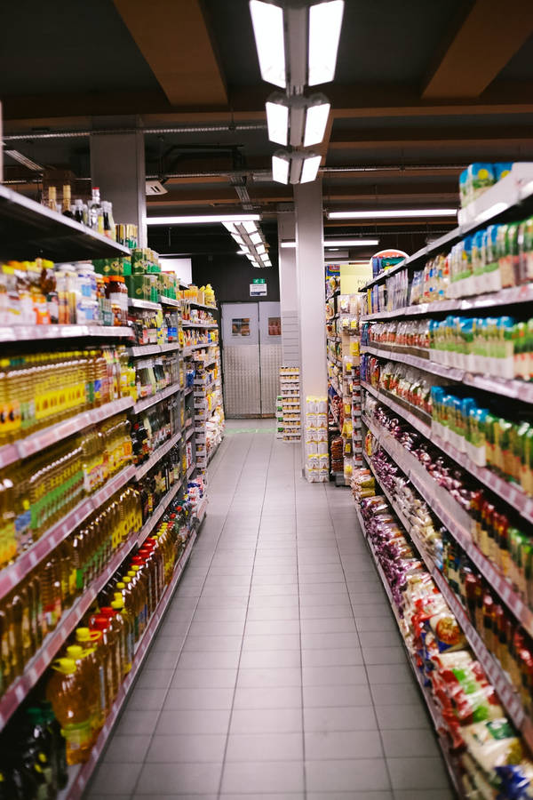 Simple Grocery Store Aisle Wallpaper