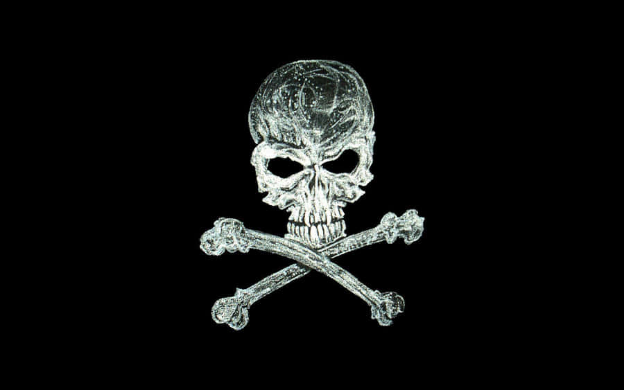 Skull And Crossbones Scary Teeth Wallpaper