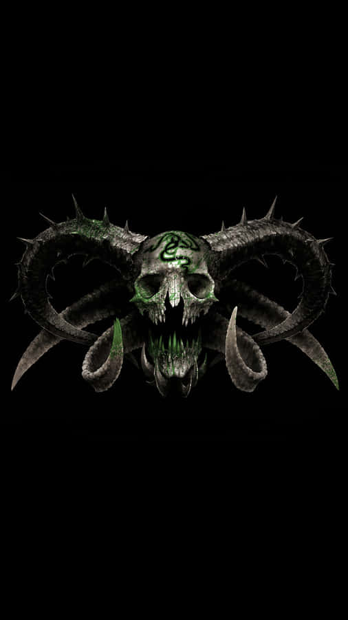 Skull And Crossbones With Long Horns Wallpaper