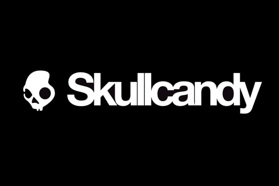 Skull Candy Logo On A Black Background Wallpaper