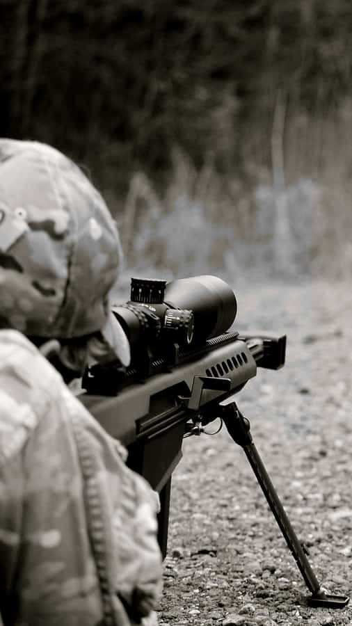 Sniperin Positionwith Rifle Wallpaper